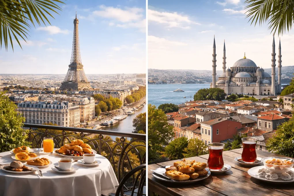 مقارنة أسعار فنادق إسطنبول وباريس 2026 للعائلات الخليجية