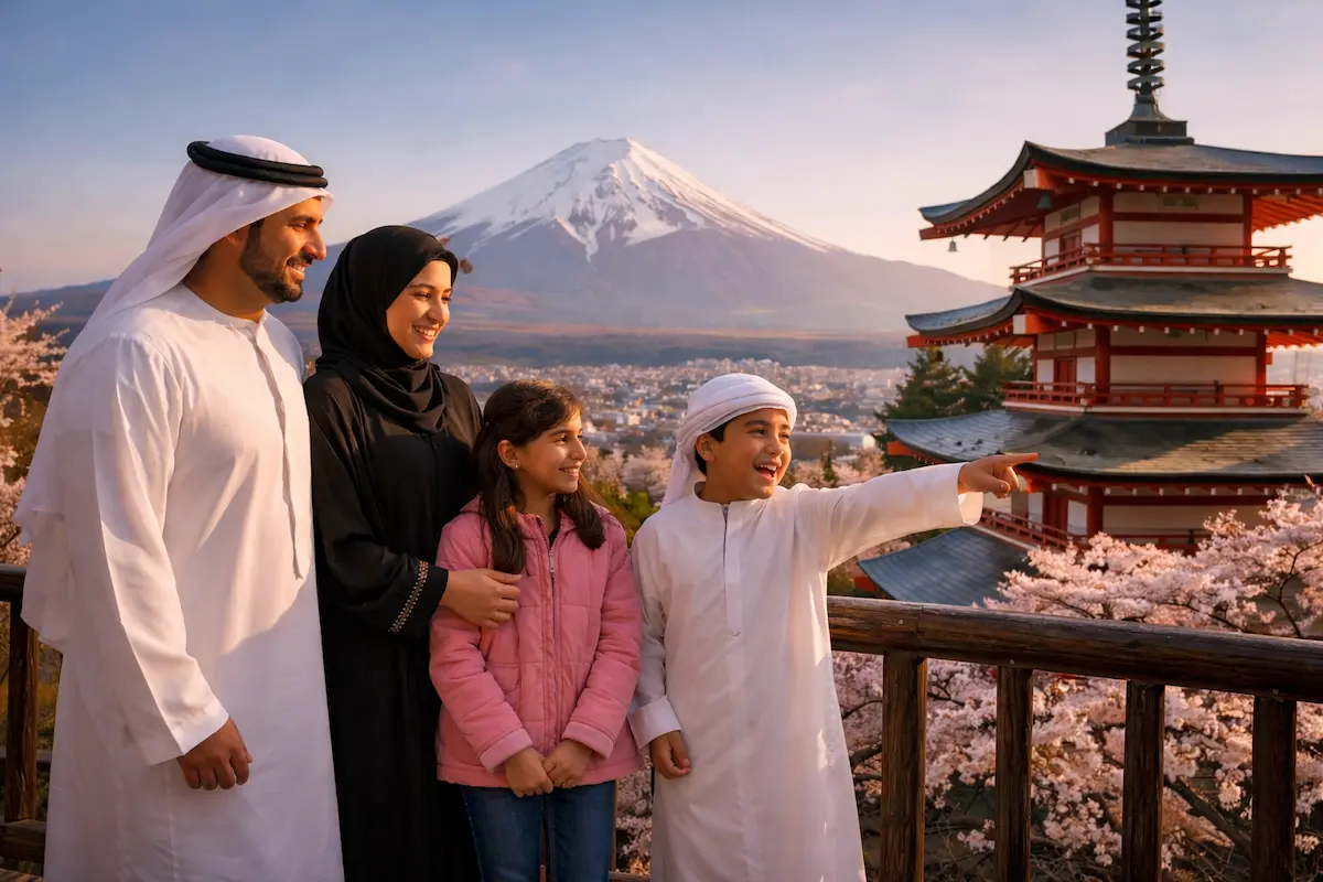السياحة في اليابان للعائلات الخليجية 2026 — دليل SafraVIP الشامل