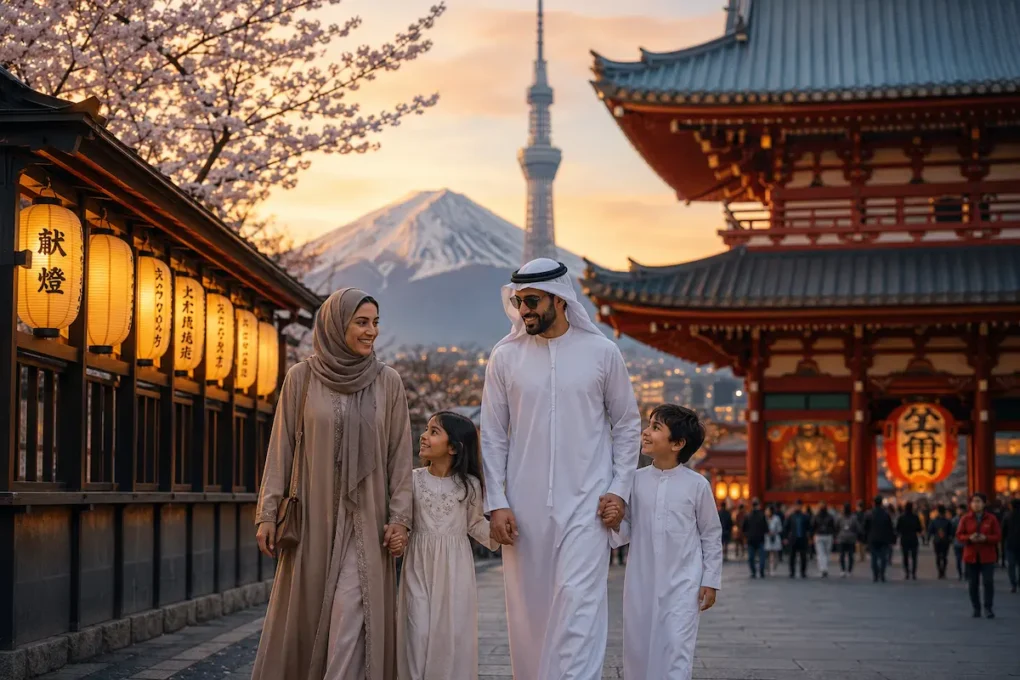 🇯🇵 أفضل 18 مكاناً في اليابان للعائلة الخليجية 2026 — الأسعار وتقييم الحلال