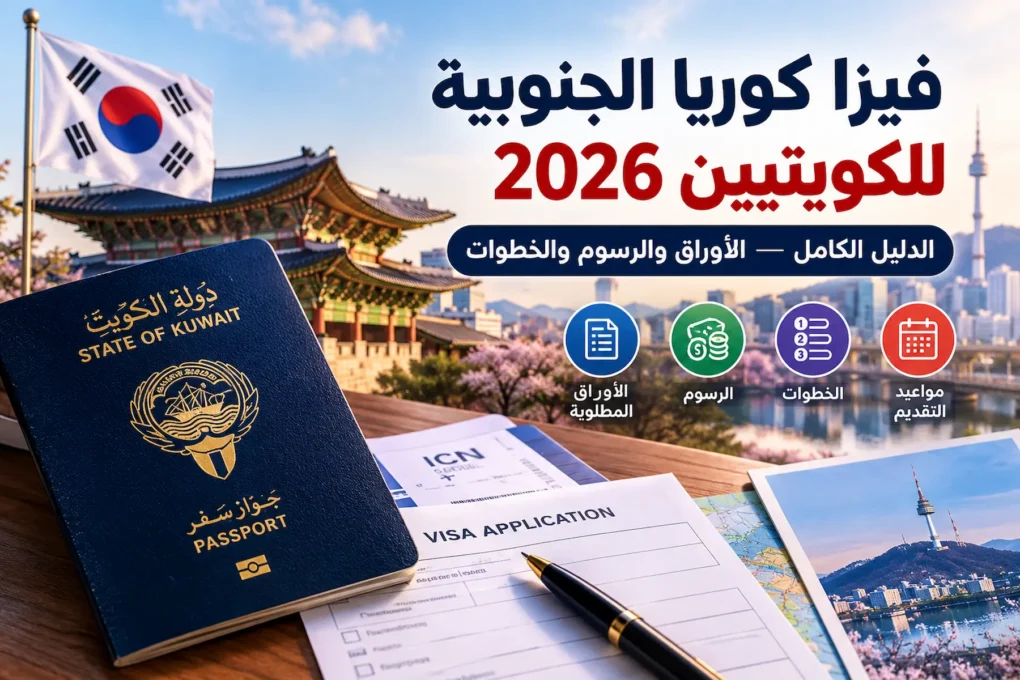 فيزا كوريا الجنوبية للكويتيين 2026 الدليل الكامل — الأوراق والرسوم والخطوات